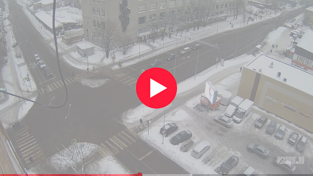 Перекресток Гражданской и Фабрициуса: фото с веб-камеры.